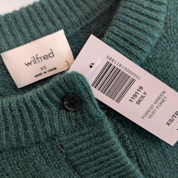 Aritzia Luxe Cashmere Sicily Cardigan NWT Forest Green - Picture 4 of 11